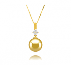 10-11mm Dei Mari del Sud Pendente en Hilda Oro