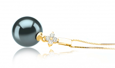 10-11mm Di Tahiti Pendente en Hilda Nero