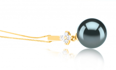 10-11mm Di Tahiti Pendente en Hilda Nero