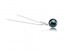 8-9mm Akoya Giapponese Pendente en Mosina Nero