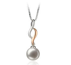8-9mm Akoya Giapponese Pendente en Penny Bianco