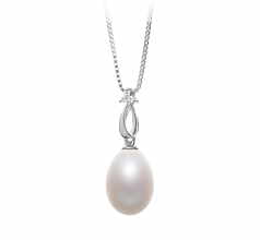 10-11mm di Perle Acqua Dolce Pendente en UTINA Bianco