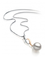 8-9mm Akoya Giapponese Pendente en Penny Bianco