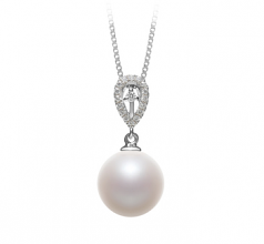 10-11mm di Perle Acqua Dolce Pendente en Regina Bianco