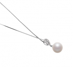 10-11mm di Perle Acqua Dolce Pendente en Regina Bianco