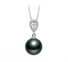 10-11mm Di Tahiti Pendente en Regina Nero