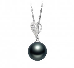 10-11mm Di Tahiti Pendente en Regina Nero