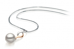 8-9mm Akoya Giapponese Pendente en Penny Bianco
