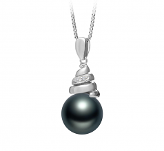 10-11mm Di Tahiti Pendente en Romola Nero