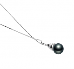 10-11mm Di Tahiti Pendente en Romola Nero