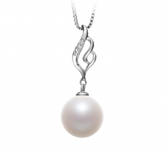 10-11mm di Perle Acqua Dolce Pendente en Loretta Bianco