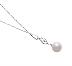 10-11mm di Perle Acqua Dolce Pendente en Loretta Bianco