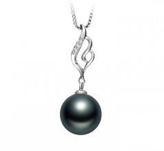 10-11mm Di Tahiti Pendente en Loretta Nero