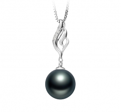 10-11mm Di Tahiti Pendente en Loretta Nero