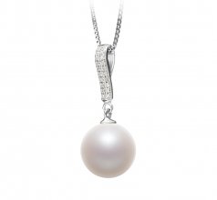10-11mm di Perle Acqua Dolce Pendente en Talitha Bianco