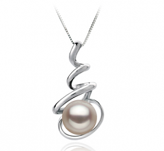 8-9mm Akoya Giapponese Pendente en Eldova Bianco