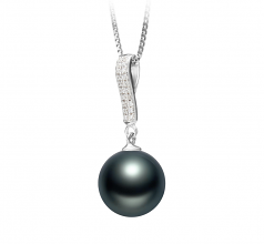 10-11mm Di Tahiti Pendente en Talitha Nero