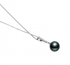 10-11mm Di Tahiti Pendente en Talitha Nero