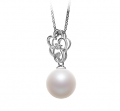 10-11mm di Perle Acqua Dolce Pendente en Hilary Bianco