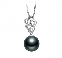 10-11mm Di Tahiti Pendente en Hilary Nero