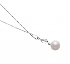 10-11mm di Perle Acqua Dolce Pendente en Leah Bianco