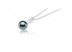9-10mm Di Tahiti Pendente en Merina Nero