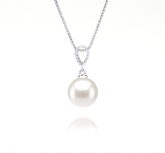 9-10mm di Perle Acqua Dolce Pendente en Karen Bianco