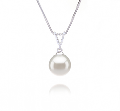 9-10mm di Perle Acqua Dolce Pendente en Vondra Bianco