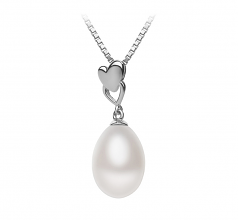 10-11mm di Perle Acqua Dolce Pendente en Rea Bianco