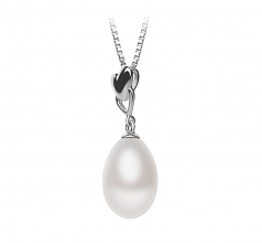 10-11mm di Perle Acqua Dolce Pendente en Rea Bianco