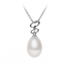 10-11mm di Perle Acqua Dolce Pendente en Rylie Bianco