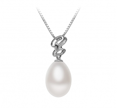 10-11mm di Perle Acqua Dolce Pendente en Rylie Bianco
