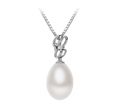 10-11mm di Perle Acqua Dolce Pendente en Rylie Bianco