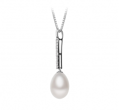10-11mm di Perle Acqua Dolce Pendente en Adra Bianco
