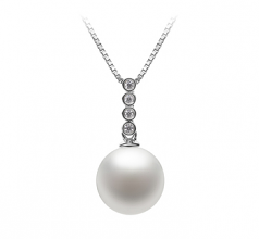 10-11mm di Perle Acqua Dolce Pendente en Ross Bianco