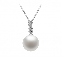 10-11mm di Perle Acqua Dolce Pendente en Ross Bianco