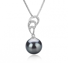 10-11mm Di Tahiti Pendente en Camille Nero
