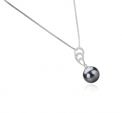 10-11mm Di Tahiti Pendente en Camille Nero