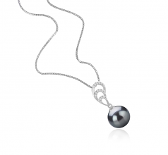 10-11mm Di Tahiti Pendente en Camille Nero