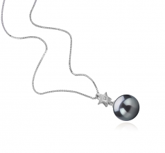9-10mm Di Tahiti Pendente en Star Nero