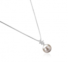 9-10mm di Perle Acqua Dolce Pendente en Star Bianco