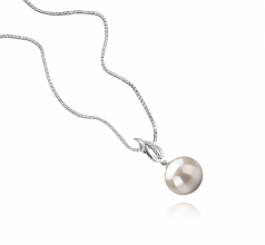 9-10mm di Perle Acqua Dolce Pendente en Edna Bianco