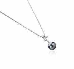 7-8mm Akoya Giapponese Pendente en Coralie Nero