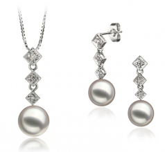 8-9mm Akoya Giapponese Parure en Rossana Bianco