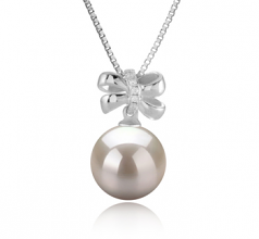 10-11mm di Perle Acqua Dolce Pendente en Marte Bianco