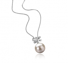 10-11mm di Perle Acqua Dolce Pendente en Marte Bianco