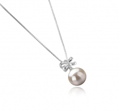 10-11mm di Perle Acqua Dolce Pendente en Marte Bianco