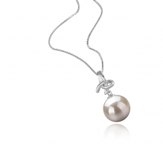 10-11mm di Perle Acqua Dolce Pendente en Maude Bianco