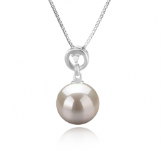 10-11mm di Perle Acqua Dolce Pendente en Bonita Bianco