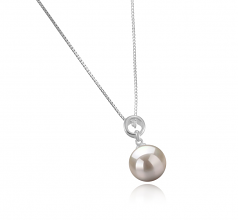 10-11mm di Perle Acqua Dolce Pendente en Bonita Bianco